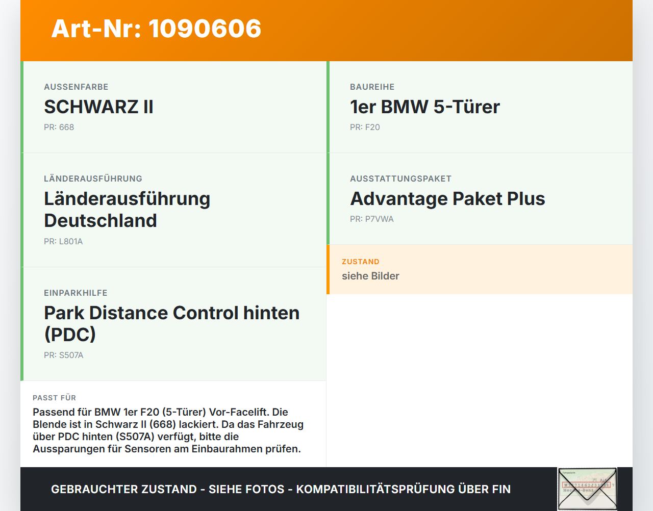 BMW 114i F20 11-15 Blende Einbaurahmen BMW 114i F20 11-15 11.03.2013 gebraucht Vorschau 3