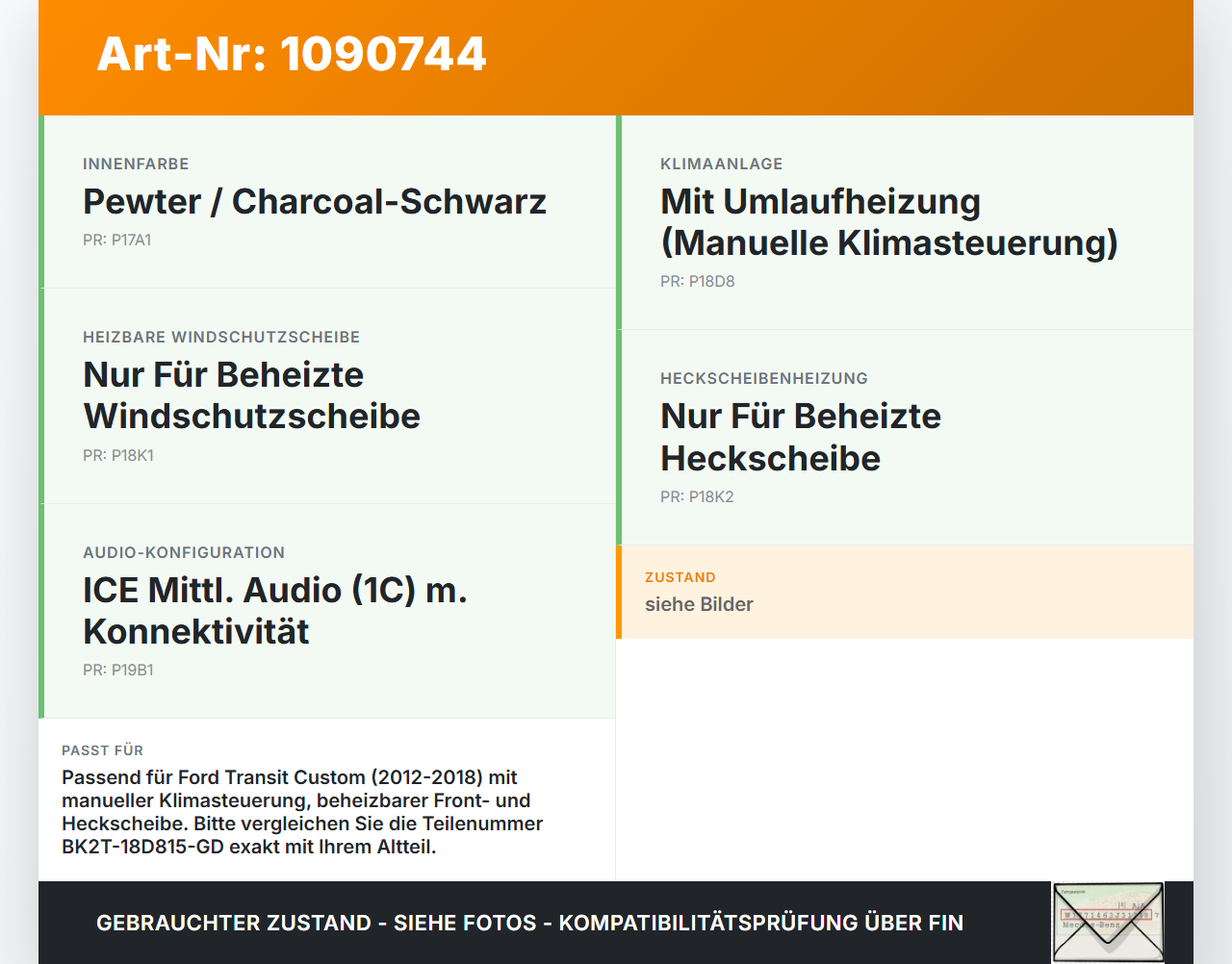 Ford Transit Custom 12-18 Bedienteil Bedienelement Klimabedienteil Ford Transit Custom 12-18 08.06.2015... Vorschau 3