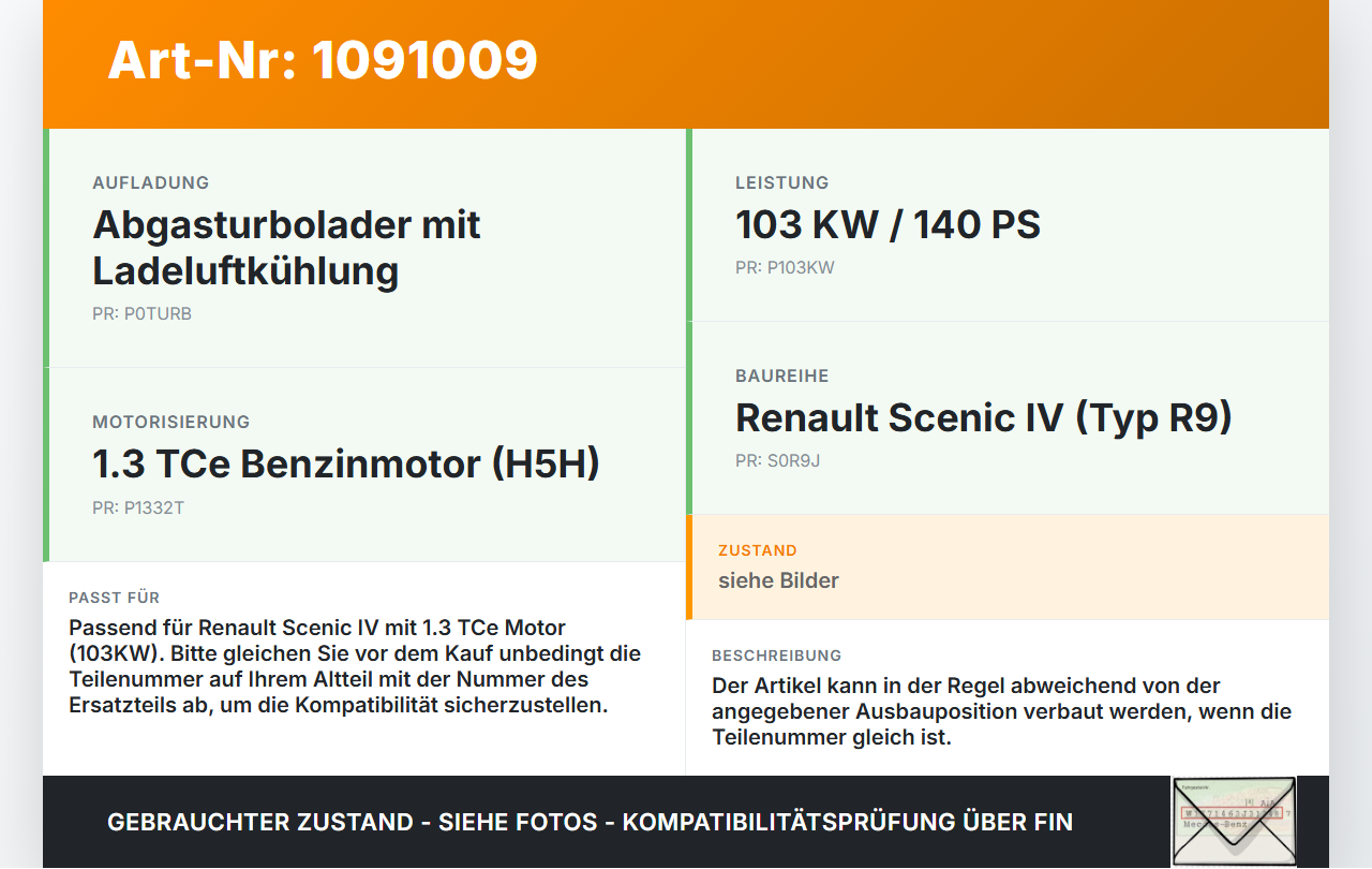 Renault Scenic IV R9 16-22 1,3 103KW Ansaugkanal Ladeluftführung Ladeluftkanal Renault Scenic IV R9 16-22... Vorschau 3