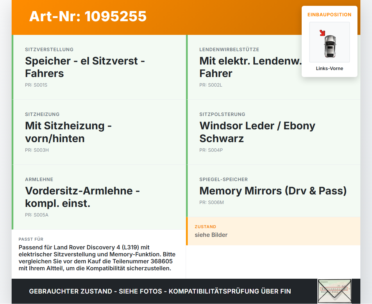 Land Rover Discovery 4 L319 09-13 Stellmotor für Elektr. Sitzverstellung Links Vorne Land Rover Discovery 4 L319... Vorschau 3