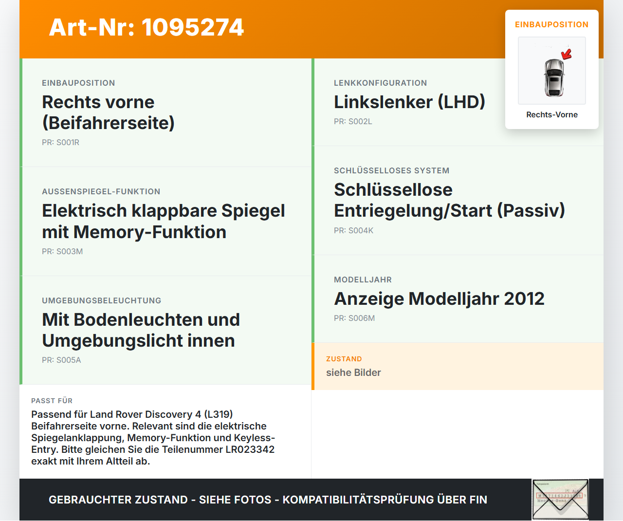 Land Rover Discovery 4 L319 09-13 Steuergerät ECU Modul Türsteuergerät Rechts Vorne Land Rover Discovery 4 L319... Vorschau 3