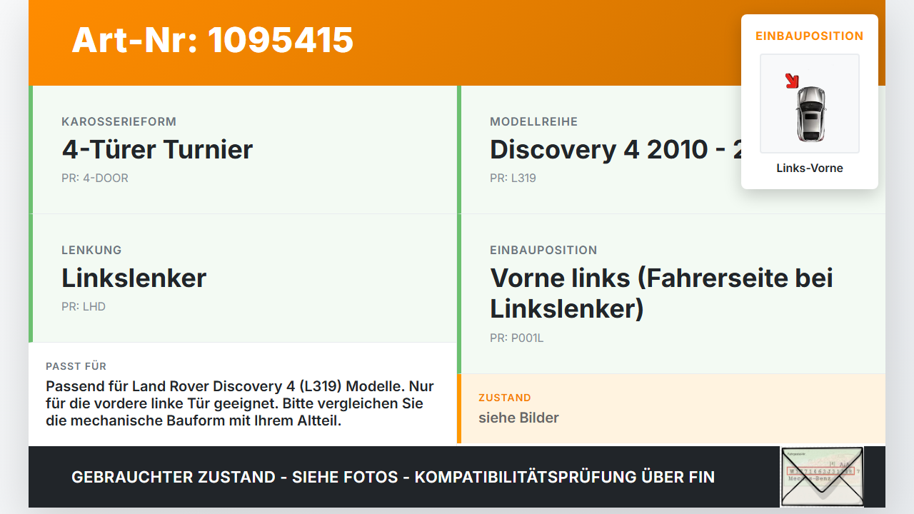 Land Rover Discovery 4 L319 09-13 Türfangband Türbremse Türanschlag Links Vorne Land Rover Discovery 4 L319 09-13... Vorschau 3