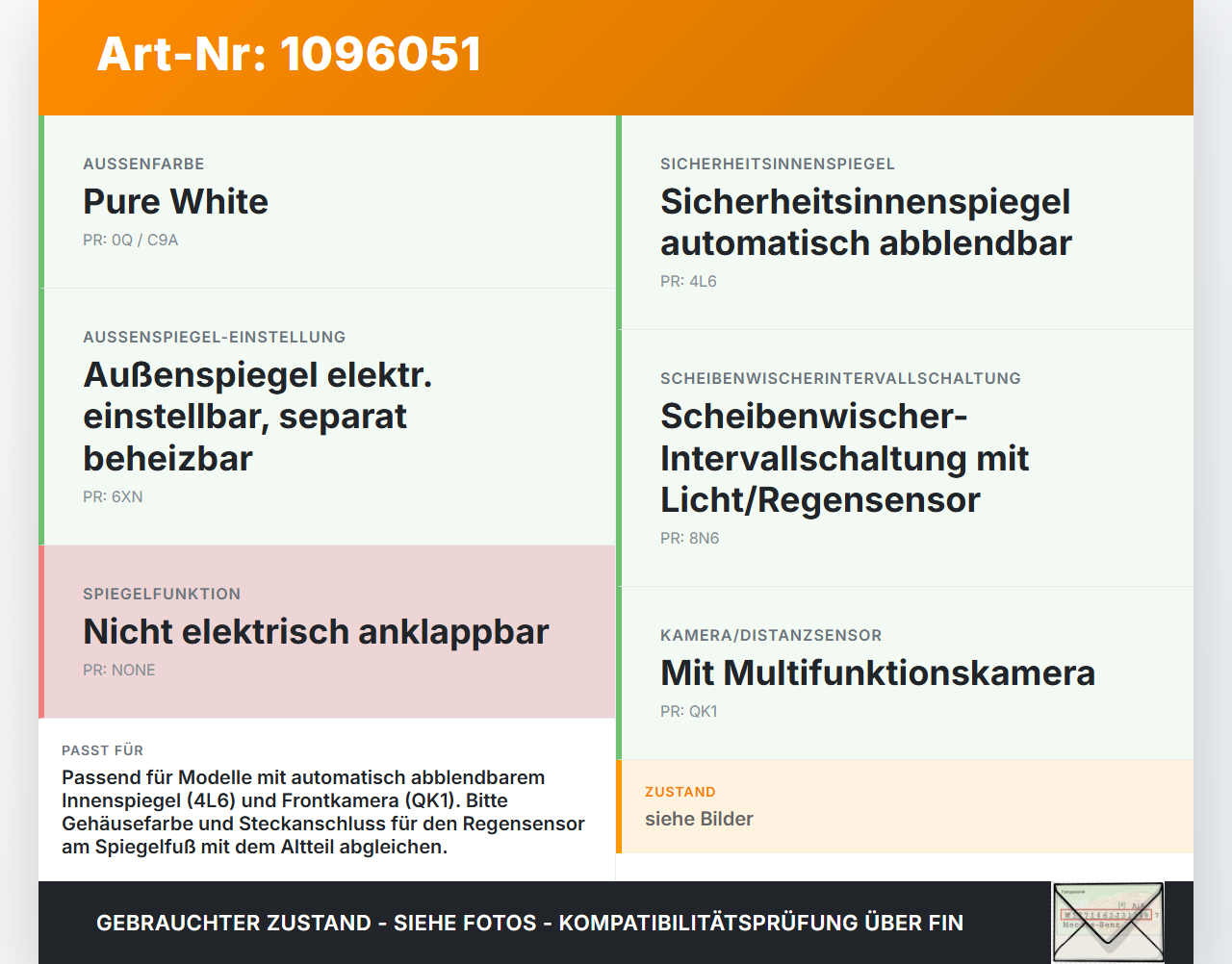 VW T-Roc A1 17-21 Innenspiegel Rückspiegel Spiegel Innen VW T-Roc A1 17-21 24.11.2020 3G0857511AT gebraucht Vorschau 3