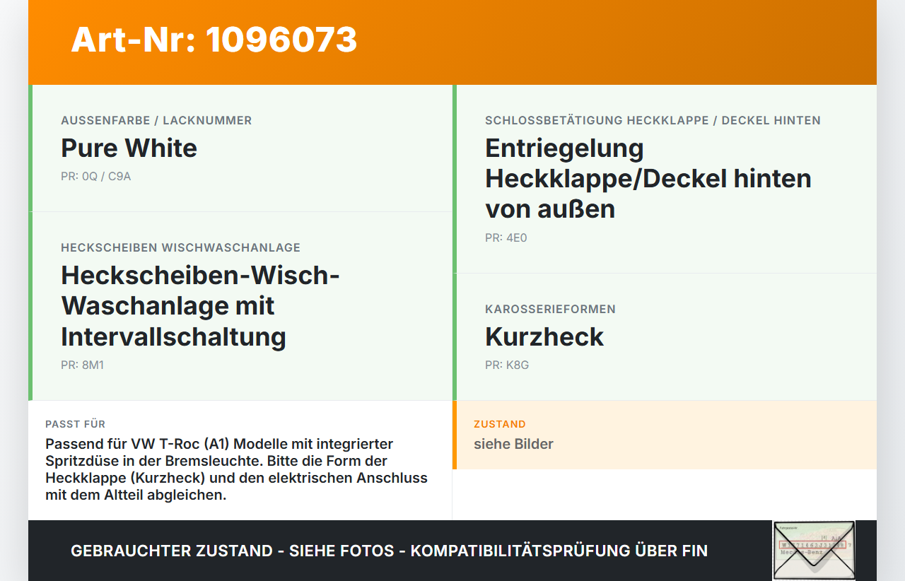 VW T-Roc A1 17-21 Bremslicht 3te Bremsleuchte für Klappe VW T-Roc A1 17-21 24.11.2020 5G6945087A gebraucht Vorschau 3
