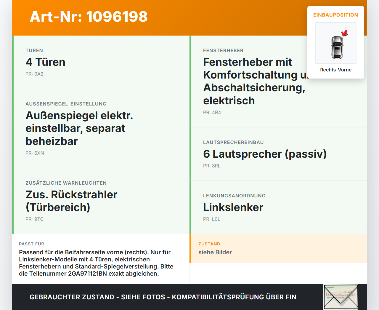 VW T-Roc A1 17-21 Kabelbaum Leitungssatz Türkabelbaum Rechts Vorne VW T-Roc A1 17-21 24.11.2020 2GA971121CC... Vorschau 3